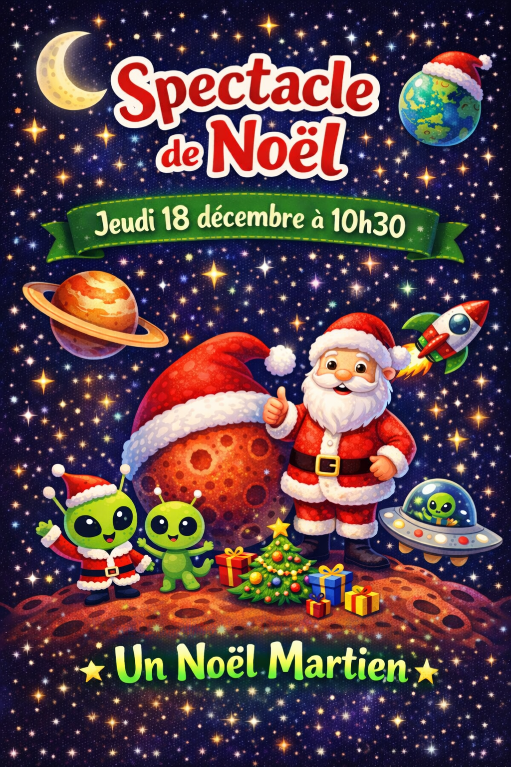 Ce jeudi 18 décembre à 10h30, les enfants assisteront à un grand spectacle de Noël organisé par les salariées.